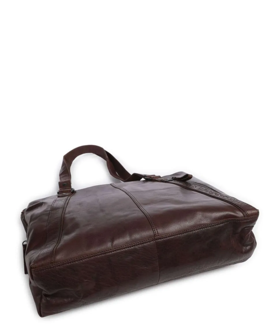 Bronco Lilian Laptoptasche 15″ fein genarbtes Leder dunkelbraun