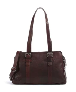 Bronco Schultertasche Büffelleder dunkelbraun