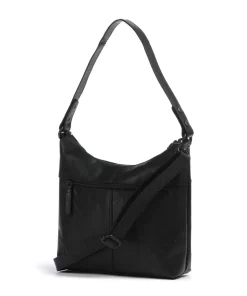 Bronco Sherrill Beuteltasche fein genarbtes Leder schwarz