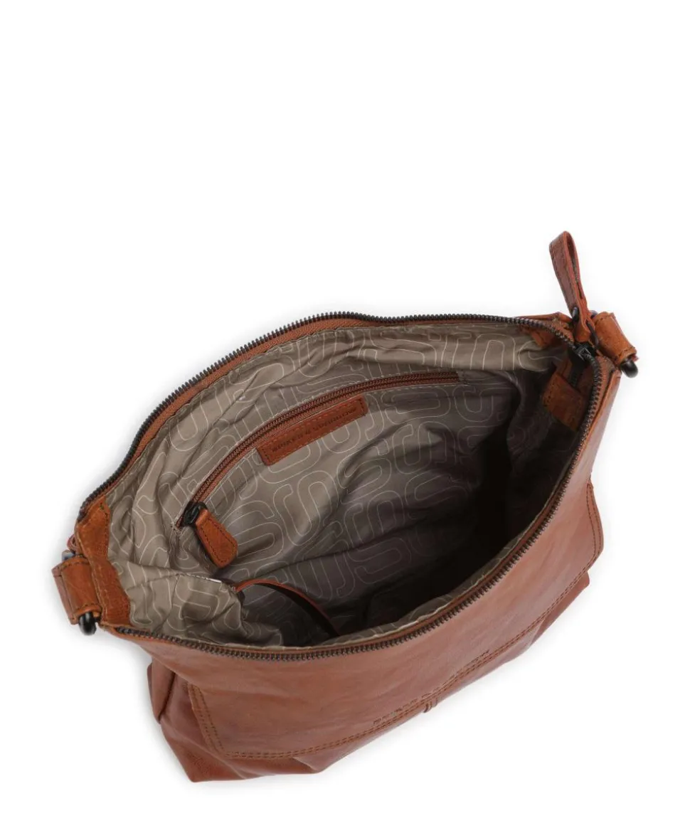 Bronco Sherrill Beuteltasche fein genarbtes Leder cognac