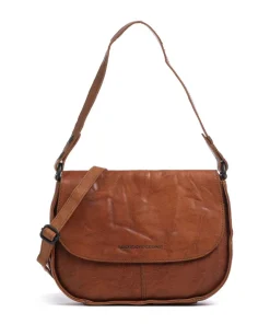 Bronco Yaris Schultertasche genarbtes Leder braun