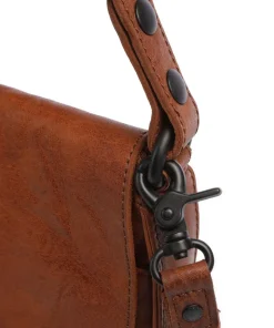 Bronco Yaris Schultertasche genarbtes Leder braun