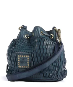 Bucket bag genarbtes Rindsleder dunkelblau