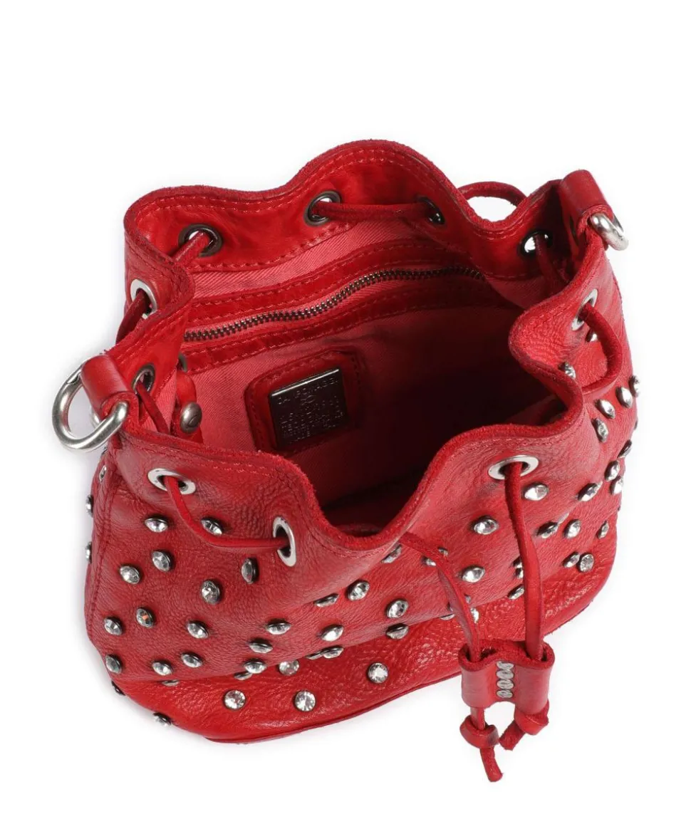 Bucket bag Rindsleder rot