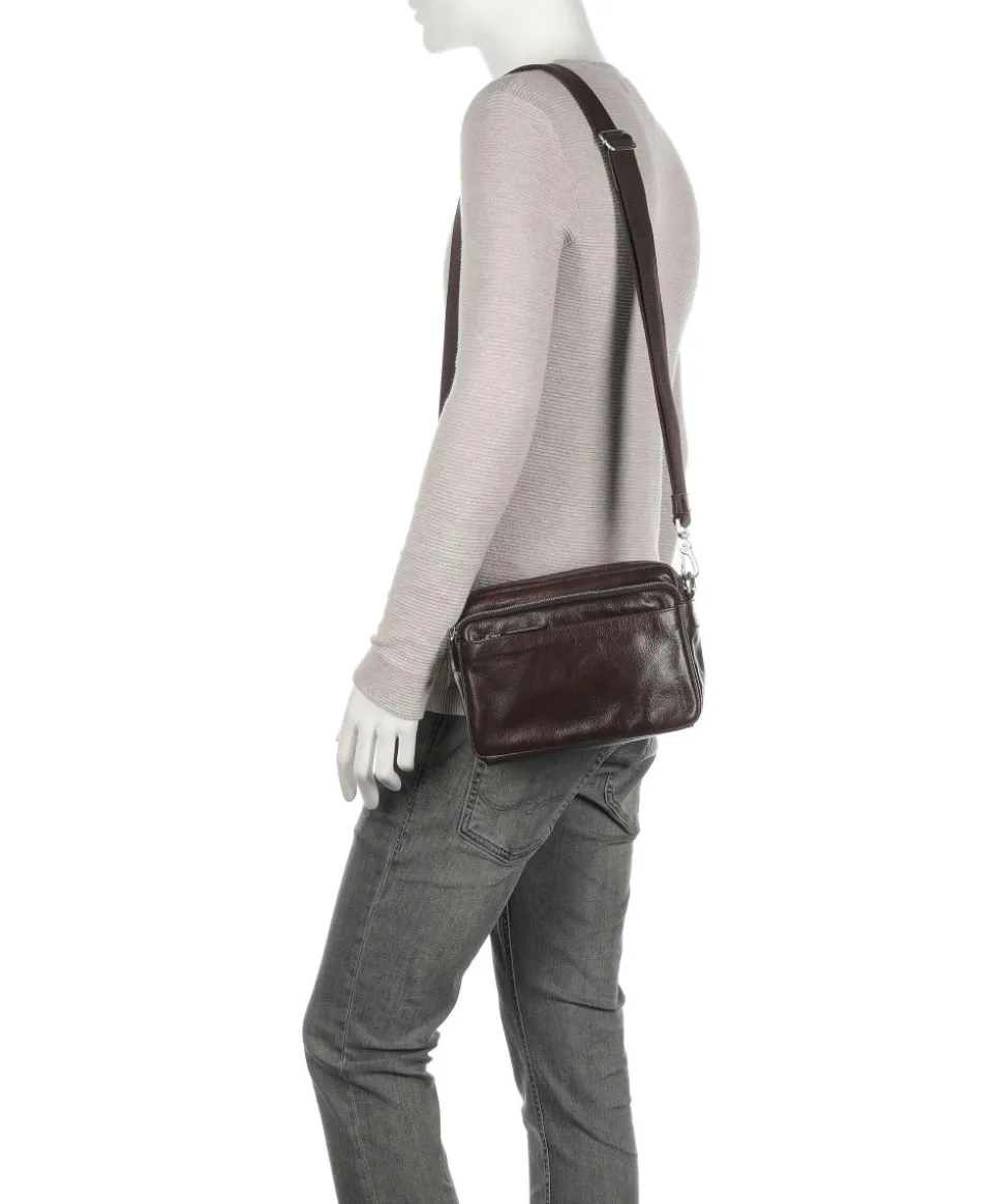 Buddy Umhängetasche Büffelleder dunkelbraun