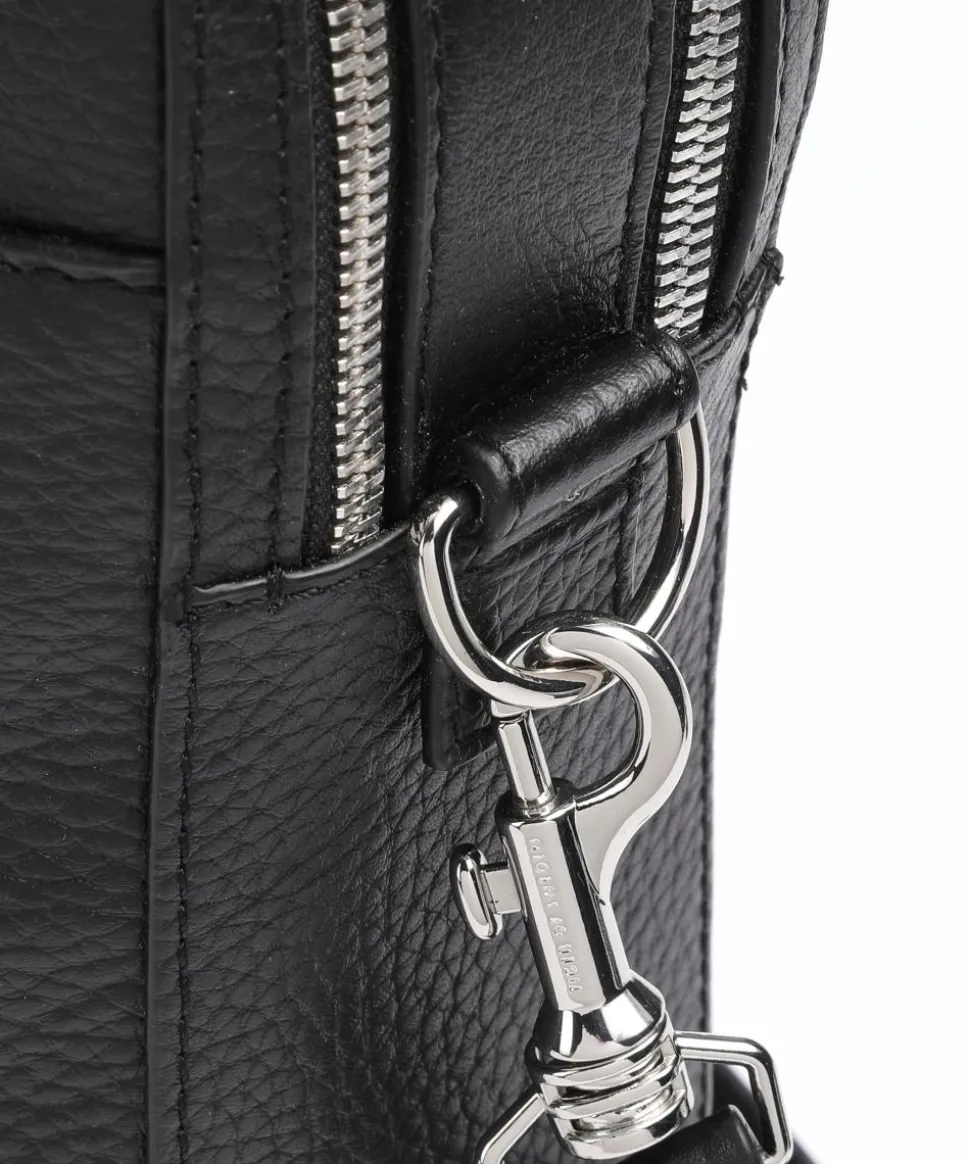 Burin Aktentasche genarbtes Kalbsleder schwarz