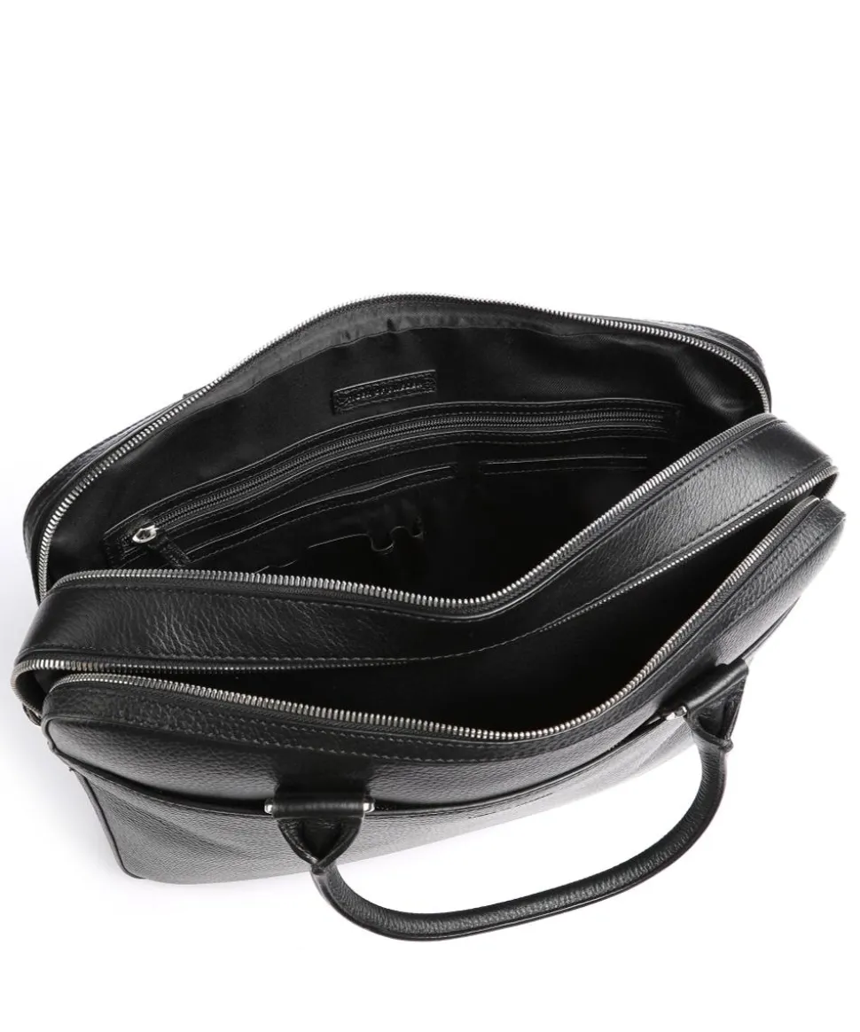 Burin Aktentasche genarbtes Kalbsleder schwarz