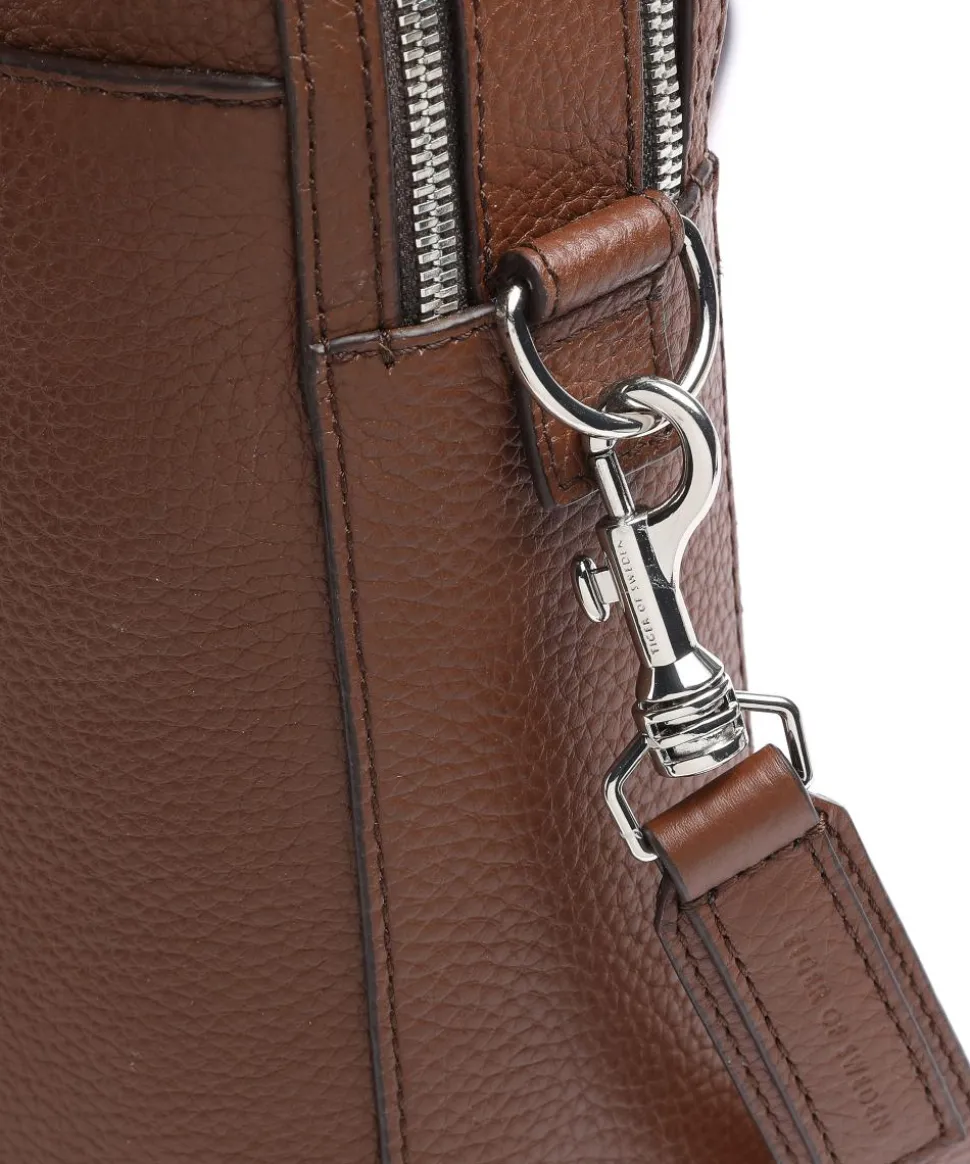 Burin Aktentasche genarbtes Kalbsleder cognac