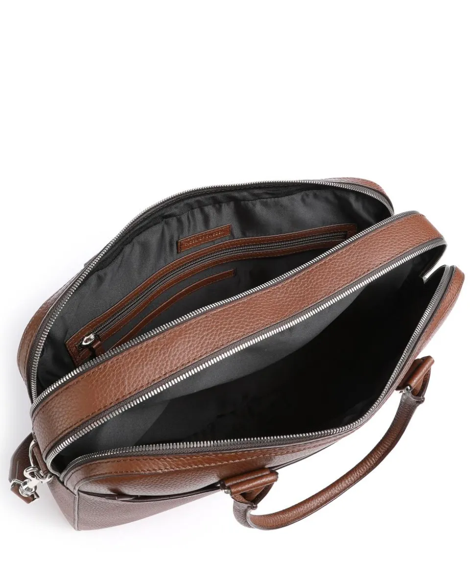 Burin Aktentasche genarbtes Kalbsleder cognac