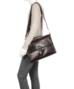 Business Buddy Aktentasche genarbtes Rindsleder dunkelbraun