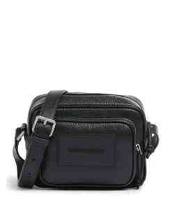 Business Regenerated Umhängetasche genarbtes Rindsleder schwarz