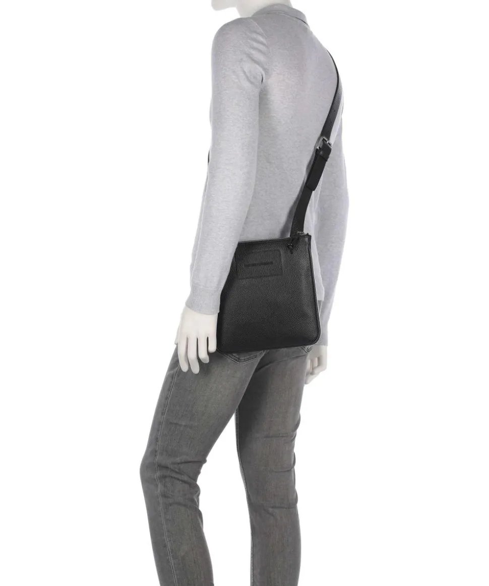 Business Umhängetasche genarbtes Rindsleder schwarz