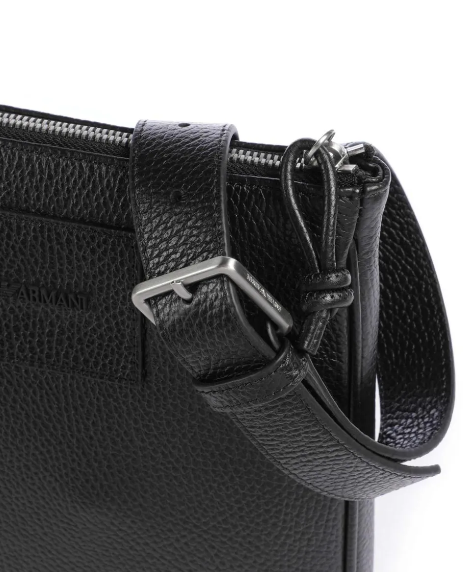 Business Umhängetasche genarbtes Rindsleder schwarz