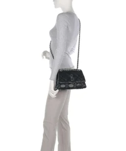 BVOLTURI Schultertasche Lederimitat schwarz