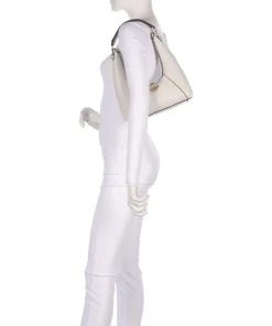 Calista Schultertasche Lederimitat creme