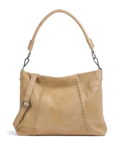 Calm Beuteltasche genarbtes Rindsleder hellbraun