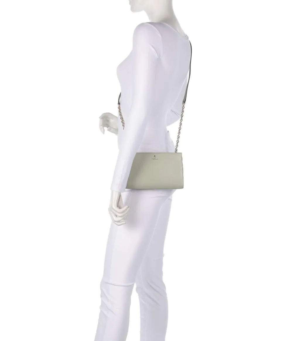 Camelia Mini Umhängetasche genarbtes Leder graugrün