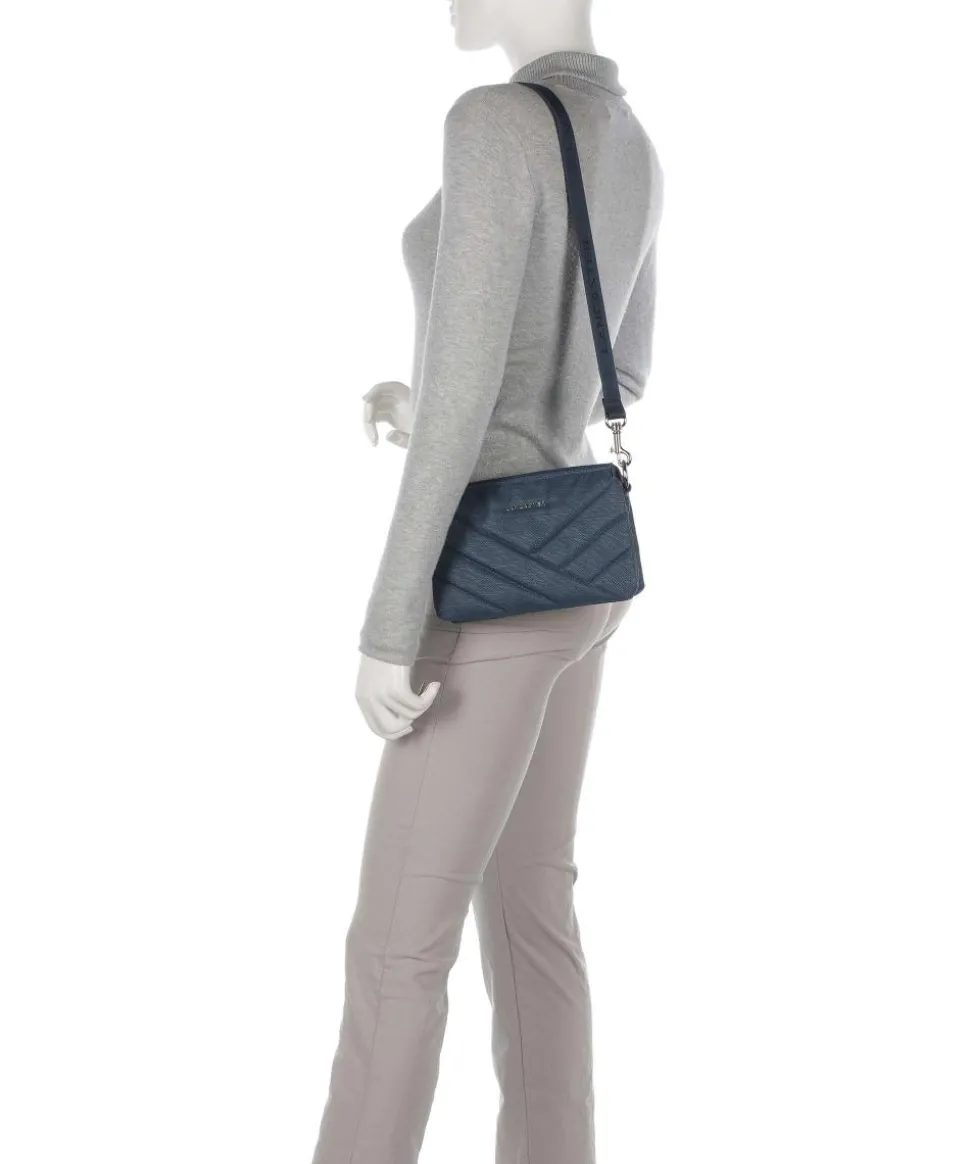 Canvas Matelassé Schultertasche Canvas dunkelblau