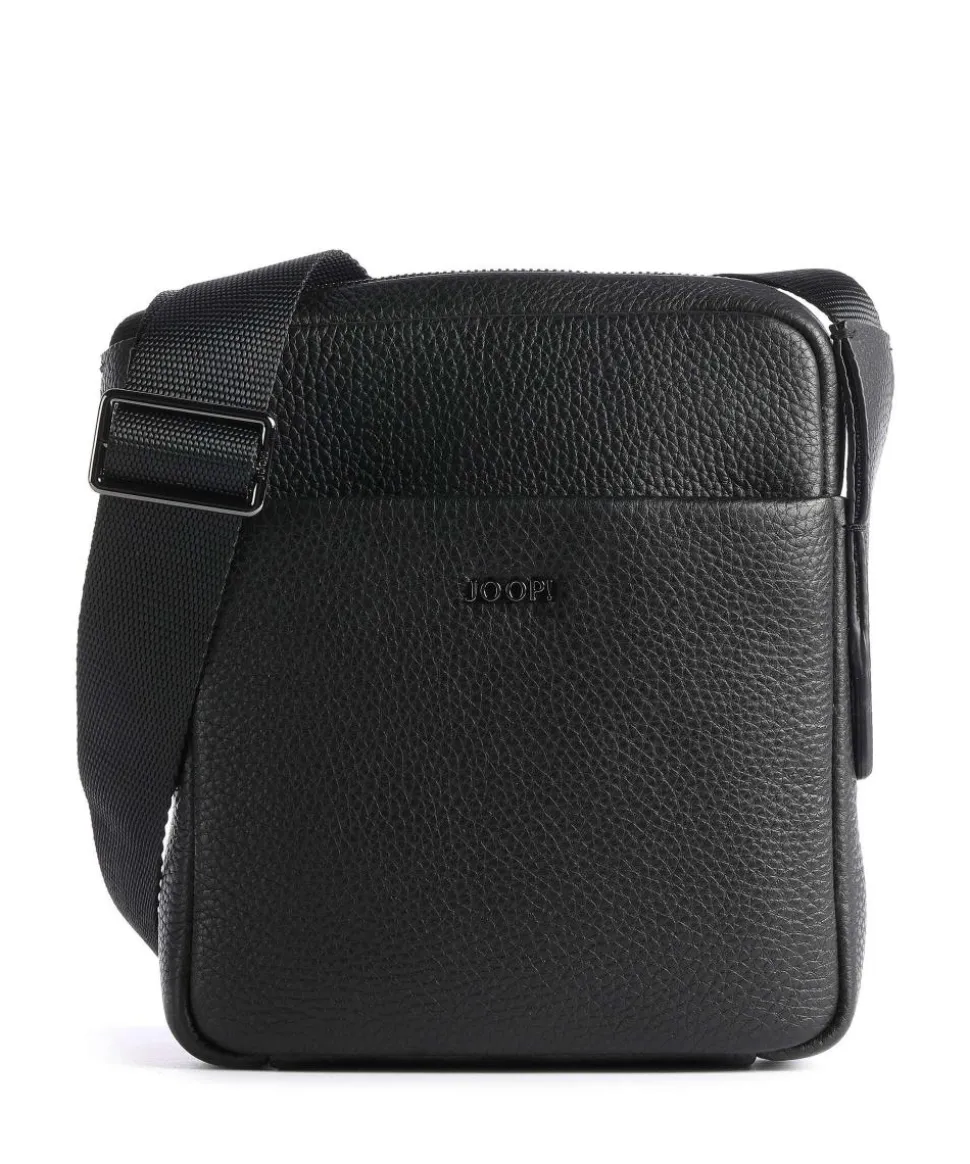 Cardona Luan Umhängetasche genarbtes Leder schwarz