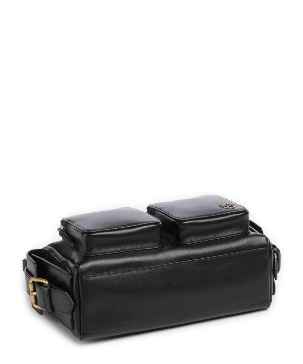 Cargo Schultertasche fein genarbtes Kalbsleder schwarz