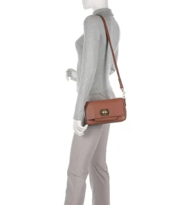 Carino Muna Umhängetasche genarbtes Leder braun