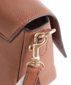 Carino Muna Umhängetasche genarbtes Leder braun