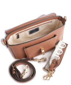 Carino Muna Umhängetasche genarbtes Leder braun