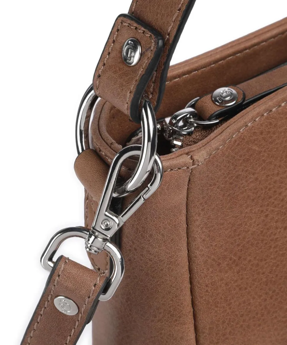 Carisma Beuteltasche genarbtes Rindsleder braun