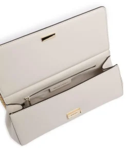 Carmine Medium Schultertasche genarbtes Leder creme