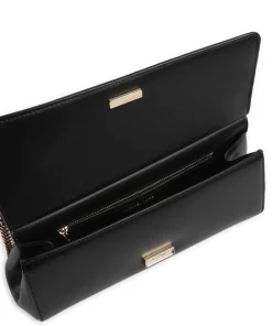 Carmine Medium Schultertasche genarbtes Leder schwarz