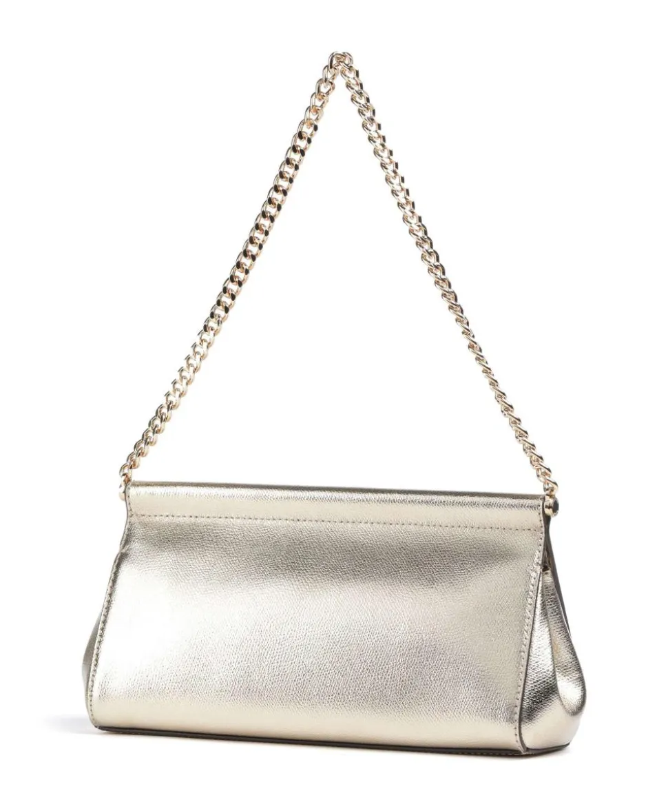 Carmine Schultertasche genarbtes Leder gold