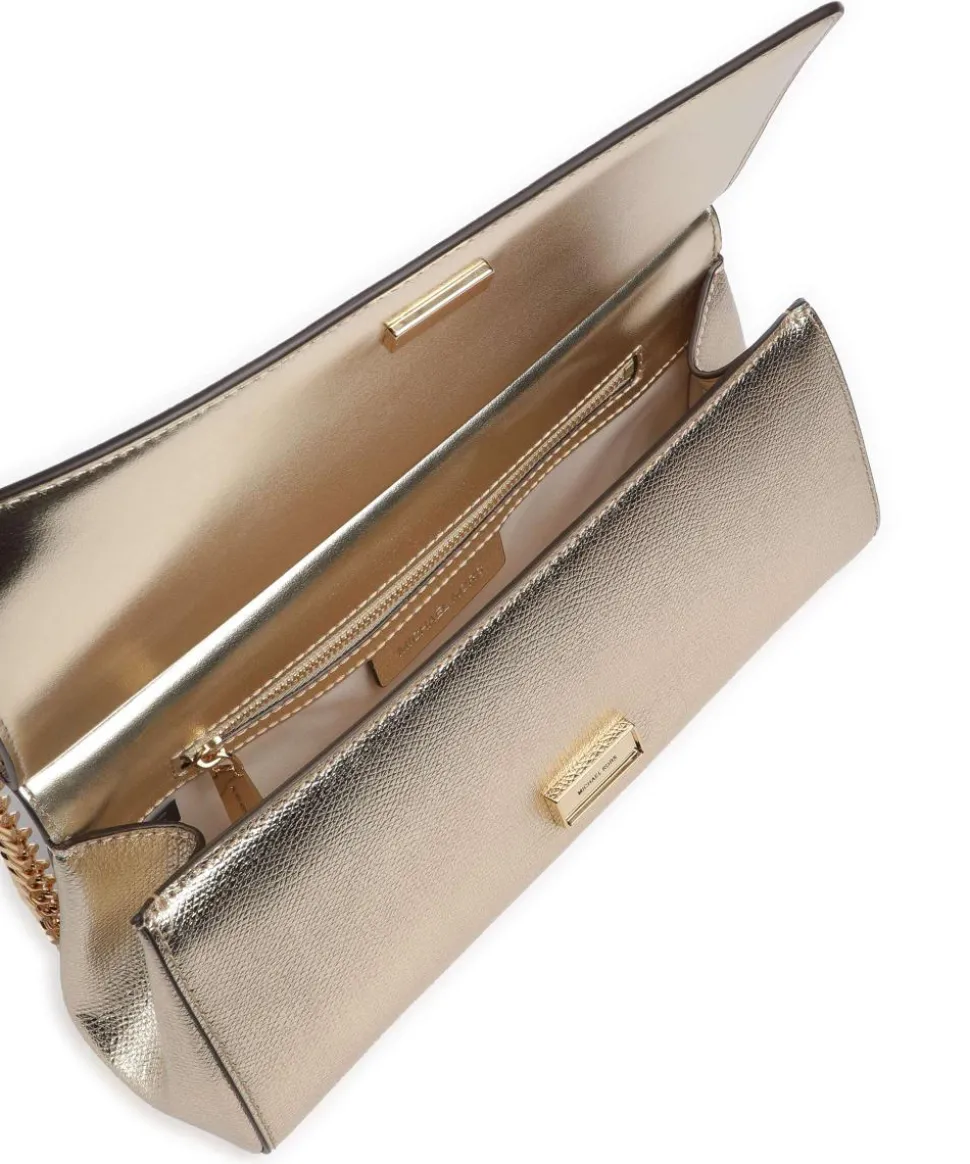 Carmine Schultertasche genarbtes Leder gold