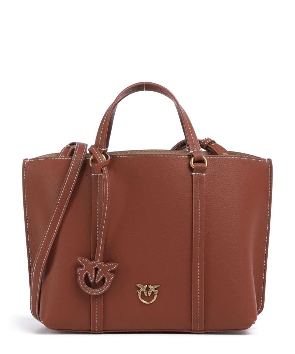 Carrie Classic Handtasche genarbtes Leder rotbraun