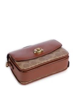 Cassie 17 Umhängetasche fein genarbtes Rindsleder, Canvas braun