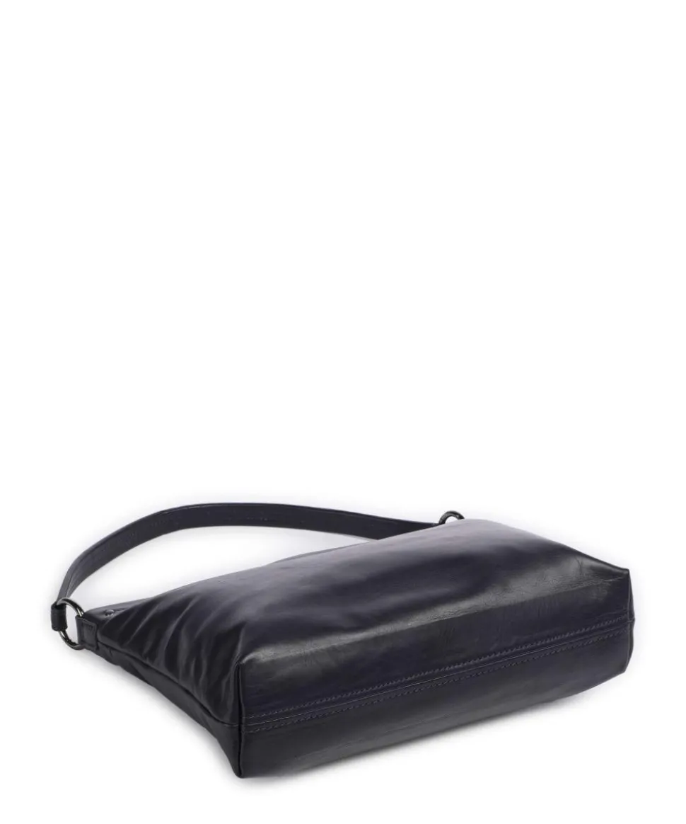 Caugio Beuteltasche fein genarbtes Rindsleder dunkelblau