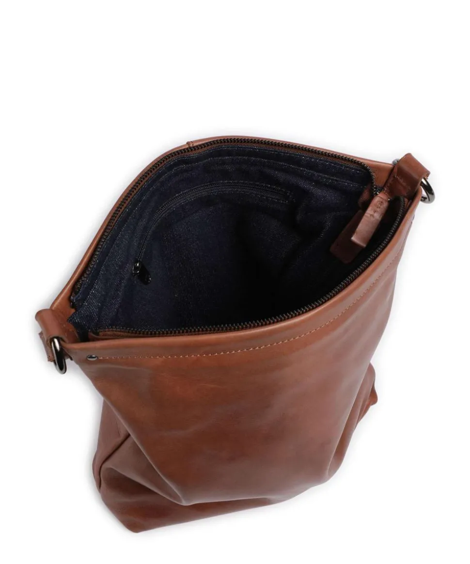 Caugio Beuteltasche fein genarbtes Rindsleder cognac