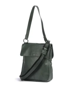 Caugio Schultertasche fein genarbtes Rindsleder dunkelgrün