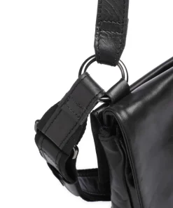 Caugio Schultertasche fein genarbtes Rindsleder schwarz