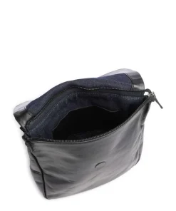 Caugio Schultertasche fein genarbtes Rindsleder schwarz