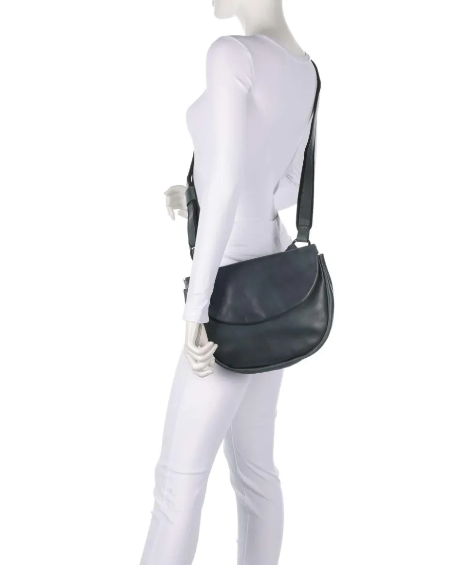 Caugio Umhängetasche fein genarbtes Rindsleder dunkelgrün