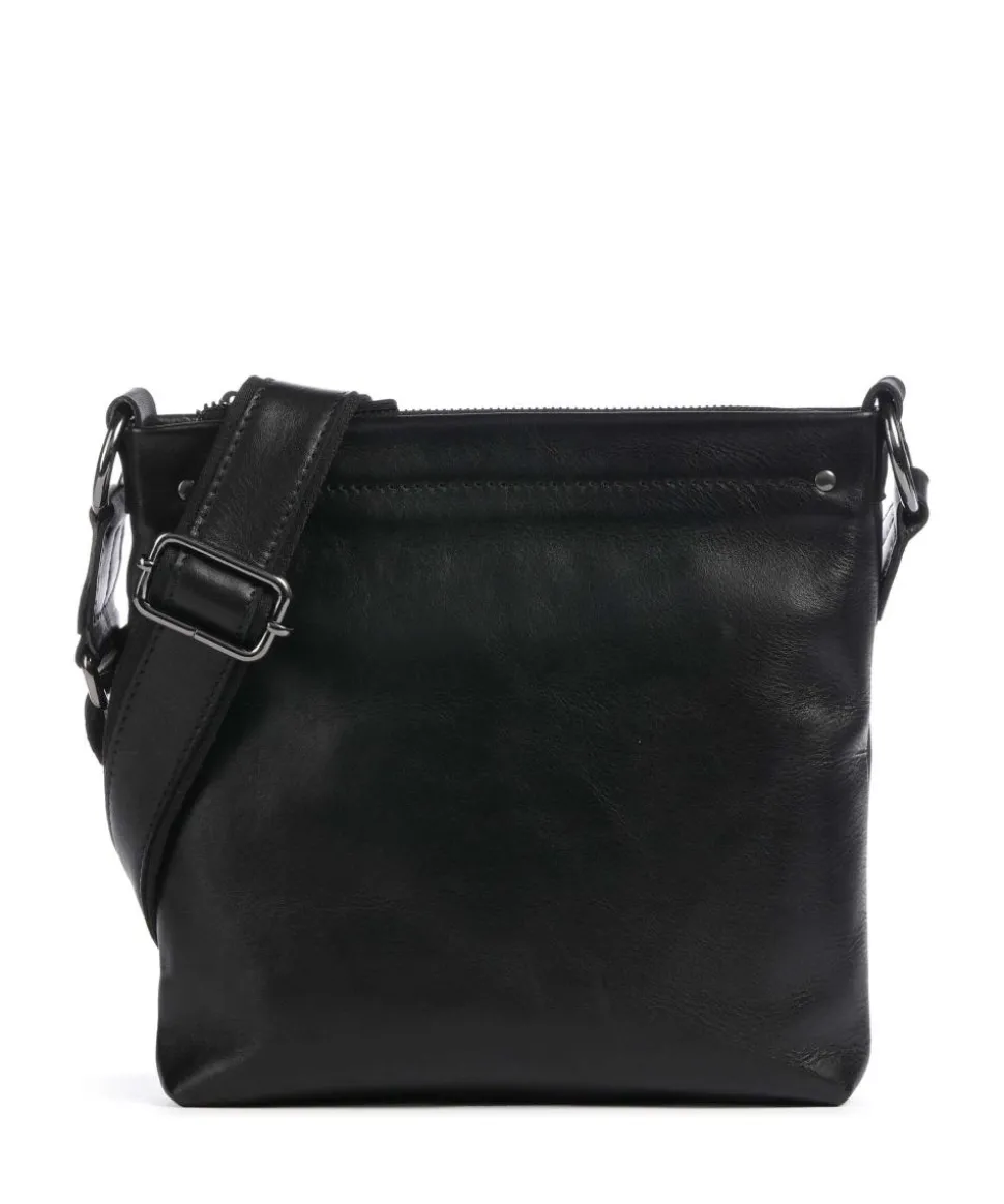 Caugio Umhängetasche fein genarbtes Rindsleder schwarz