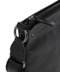 Caugio Umhängetasche fein genarbtes Rindsleder schwarz