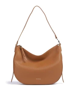 C-Easy Beuteltasche genarbtes Leder braun