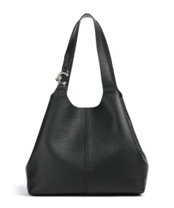 C-Easy Beuteltasche genarbtes Leder schwarz