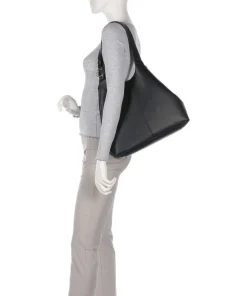 C-Easy Beuteltasche genarbtes Leder schwarz