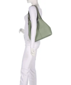 C-Easy Beuteltasche genarbtes Rindsleder graugrün