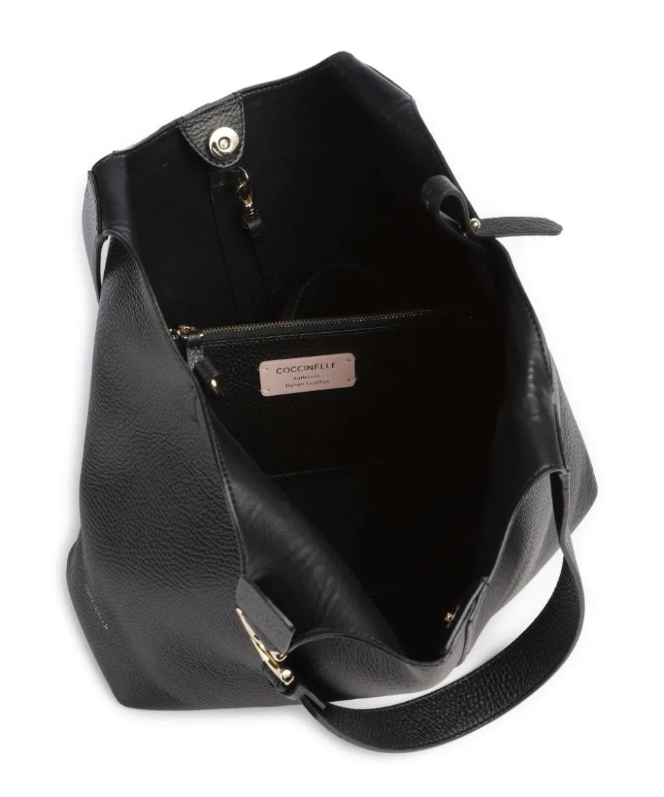 C-Easy Beuteltasche genarbtes Rindsleder schwarz