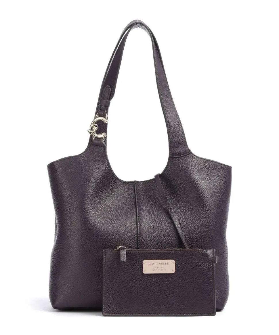 C-Easy Beuteltasche genarbtes Rindsleder pflaume