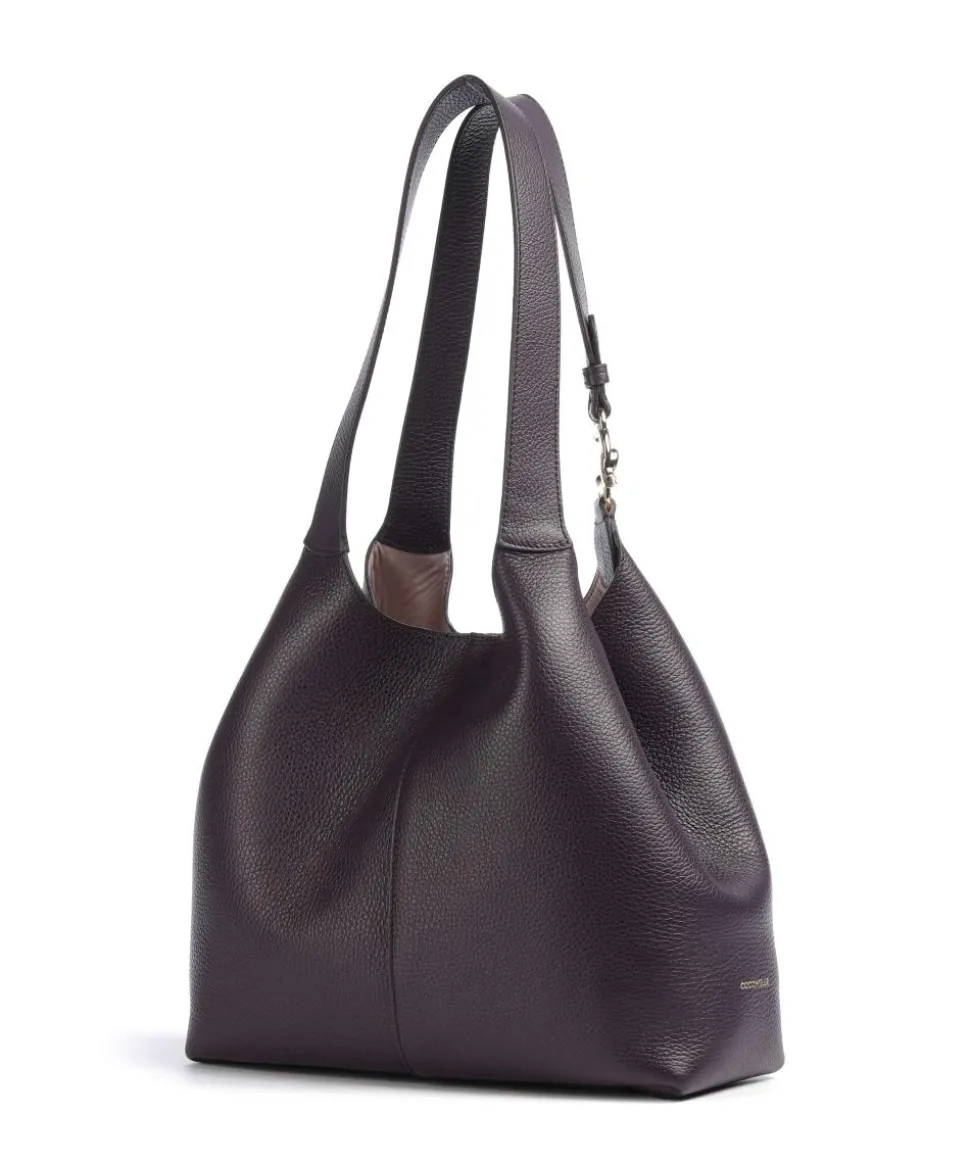 C-Easy Beuteltasche genarbtes Rindsleder pflaume