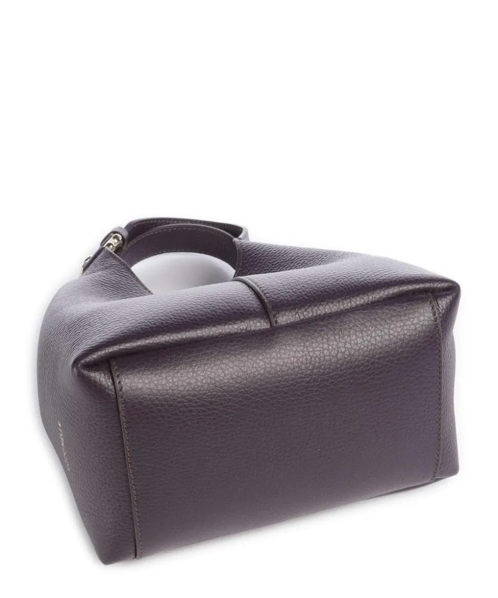 C-Easy Handtasche genarbtes Leder pflaume